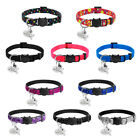 Personalized Breakaway Cat Collar Safety Engraved Kitten Id Tag With Bell Xs-m 