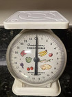 Vtg American Family Kitchen Scale -metal Pan   Plastic Dome Cover-country Decor