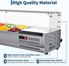Commercial Refrigerated Salad Sandwich Prep Table W  Glass Sneeze Guard 9 Pans