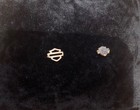 Harley-davidson Black Hills 14k Gold Stamper Bar   Shield Stud Earrings