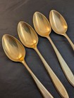 Lot Of 4 Vintage Dirigold Dirilyte Goldware Regal Oval Soup Spoons Flatware