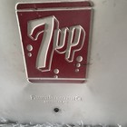 7 Up Vintage Metal Advertising Cooler White red Progress Refrigerator Co  Ky