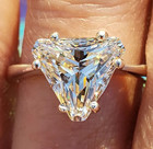 4 00 Ct Certified Trillion Cut Natural White Diamond Ring Vvs1 White Gold Finish