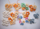 Lot Of 23  Handmade Tatted Tatting Butterflies 2 Sizes