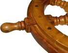 Medium Wooden Ship s Wheel 18  Wood Ship Wheel With Brass Center Nautical Decor