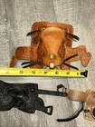 Vintage Lot Of 3 Miniature Saddles 1x Hand Tooled Leather Horse Western Saddles