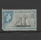 Barbados  241    1953-57  8c  Qeii   Intercolonial Schooner   Used F-vf  I