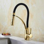 Luxury Gold Kitchen Sink Mixer Tap Counter Basin Swivel Spout Faucet Pull Down