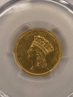 1854  3 Indian Princess Gold Three Dollar Pcgs Au55 - Beautiful Gold Coin