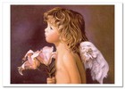 Children Angels Pretty Little Baby Face  Kids Art New Modern Postcard