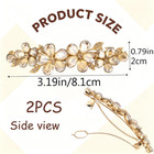 2 Pcs Gold Rhinestone Flower Hair Clips  Sparkly Crystal Bridal Hair Accessories