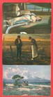 Hungary 3 Diff Old Overprint Stamp Solo Used On 3 Diff Post Card Lot 5054