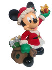 Disney Parks Santa Mickey Mouse Big Fig Christmas Figurine W  Present   Toy Bag
