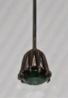 Antique Victorian Emerald Green And Gold Hatpin 6 25 Inch