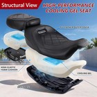 2-up Driver Passenger Gel Seat Cushion For Harley Touring Model 2009-2023