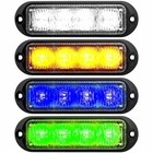 4 Diode 4 Color Led Warning Strobe Light - Amber  White  Green  Blue