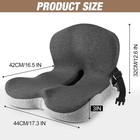 Memory Foam Seat Cushion W lumbar Support Pillow For Back   Sciatica Pain Relief