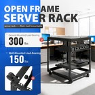 12u 4 Post Open Frame Server Rack Network 23 -40  Adjustable W  Casters Shelves