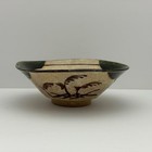 Rare Japanese Tea Ceremony Oribe Ware Flat Tea Bowl Hira Chawan W box Matcha