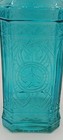 Turquoise Pressed Glass Wine 12 Inch Wine Bottle With Cork Decorative Ocean Blue