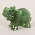 Natural Green Aventurine Jade Quartz Crystal Carved Elephant Sculptures Healing