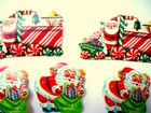 Vintage Christmas Die Cut Stickers Unused 1950 s Retro Santa   Candy Cane Lot