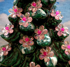 10 Pink Flower Bulbs For Ceramic Christmas Tree Lights  new  Tree Not Included