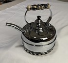 Vintage Simplex Patent Solid Copper Chrome Whistling Tea Kettle Made In England