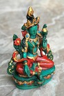 Hand Painted Tibetan Deity Green Tara Statue  Handmade Resin Statue From Nepal