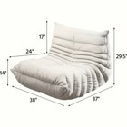 Bean Bag Chair For Adults  Memory Foam Sofa Seat  Soft Teddy Fabric   white   