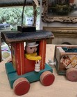 Vintage Wooden 1963 Fisher-price Pull Toy Train Huffy Puffy 4 Piece Complete Set