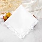 Doreenbeads White Handkerchiefs For Women  Soft Cotton Ladies Lace Hankies      