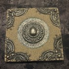 Pewter Scarab With Vintage Victorian Corners Decorative Beetle Tile