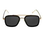 Luxury Square Aviator Fashion Gold Frame Retro Black Sunglasses For Men Women