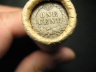 Estate Coin Roll 50 Lincoln Wheat Cent Pennies  S-mint Indian Head End Lot 164ss