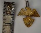 Antique Hand Carved Patriotic Eagle Fob Charm Jewelry Pendant    -beautiful   Rare