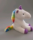 New Plush Unicorn Piggy Bank By Fab-ny Stuffed Animal Rainbow Mane   Tail 