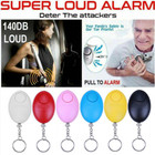 5pcs Safe Sound Personal Alarm Keychain Loud Alert Led 140db Self-defense Siren