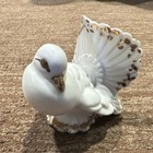 Porcelain Dove   Pigeon Figurine White With Gold Accents Bird