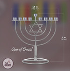 Hanukkah Menorah With Jewish Star - Fits All Standard Chanukah Candles - Sleek W