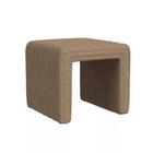 Modern Channel Ottoman Brown Boucle- Homepop  Upholstered Footstool  No Assembly