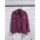 Forever 21 Dusty Rose Corduroy Shacket Button Front Chest Pocket Pink Large