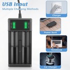 Usb Smart Battery Charger For18550 14500 16340 Rechargeable Li-ion Batteries Lot