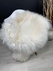 Real Natural Icelandic White Sheepskin Pelt Fur Home Decor Genuine Leather Hide