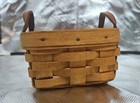 Longaberger Booking Col  Sweet Basil Basket 1994 Leather Handled 5  Square