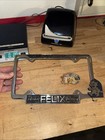 Felix Chevrolet License Plate Frame Topper Chevy Patina Auto Metal Hotrod Read
