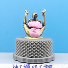 28mm Brass Sexy Yoga Spraddle Lying Girl Statue Beauty Model Miniature Ornament