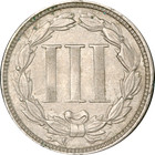 1865 Three  3  Cent Nickel