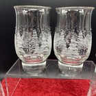 Vintage Libby Winter Wonderland Frosted Set Of 4 Glasses Tumblers With Gold Rim