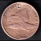 Usa United States 1857 1c One Cent Coin Flying Eagle Copper Penny Holed